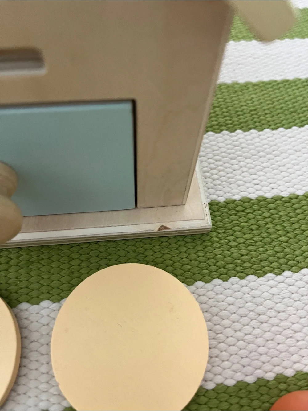 Wooden Montessori Activity House Toy - Pastel Yellow, Mint & Orange